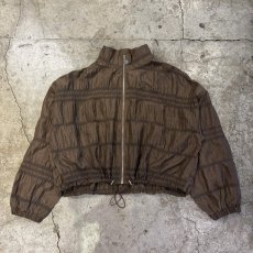 画像1: SHIRRING DESIGN STAND COLLAR CROPPED ZIP UP JACKET / Ladies M (1)