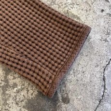 画像6: BROWN COLOR HALF ZIP DESIGN WAFFLE STAND COLLAR L/S TOPS / Ladies XL(2XL) (6)