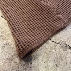 画像3: BROWN COLOR HALF ZIP DESIGN WAFFLE STAND COLLAR L/S TOPS / Ladies XL(2XL) (3)