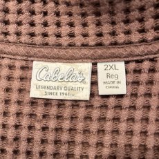 画像12: BROWN COLOR HALF ZIP DESIGN WAFFLE STAND COLLAR L/S TOPS / Ladies XL(2XL) (12)