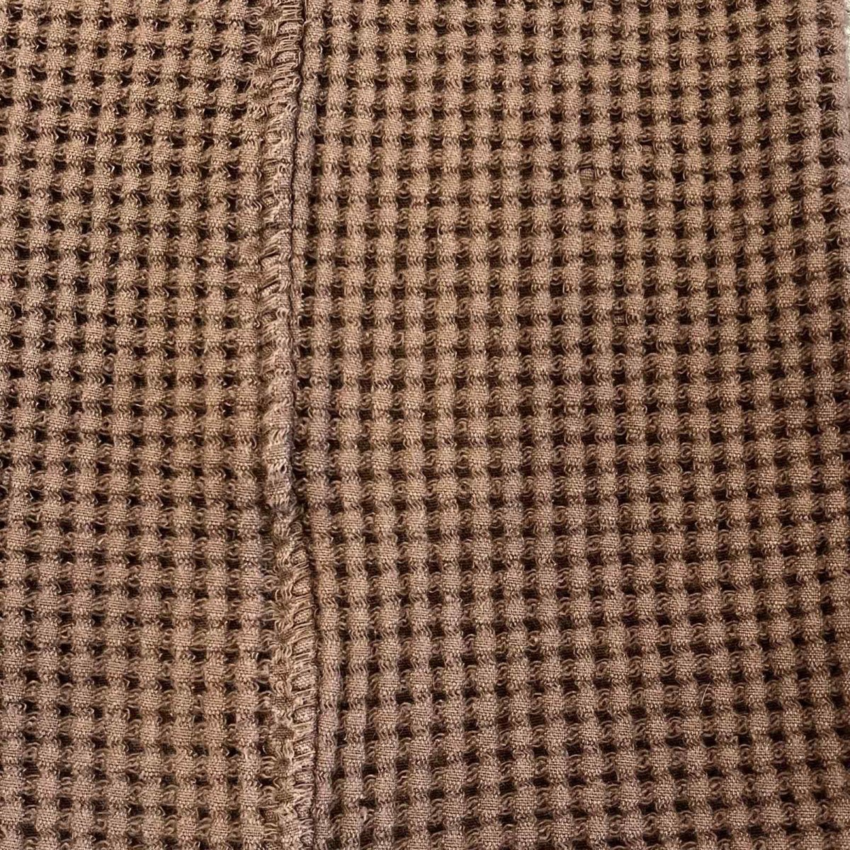 画像11: BROWN COLOR HALF ZIP DESIGN WAFFLE STAND COLLAR L/S TOPS / Ladies XL(2XL) (11)
