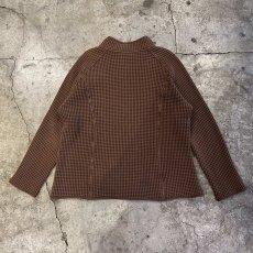画像2: BROWN COLOR HALF ZIP DESIGN WAFFLE STAND COLLAR L/S TOPS / Ladies XL(2XL) (2)