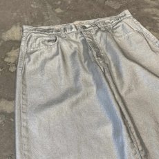 画像3: LUSTER SILVER COLOR WIDE SILHOUETTE PANTS / W33 (3)