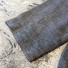 画像7: CHARCOAL NO COLLAR LINEN JACKET / Mens L (7)