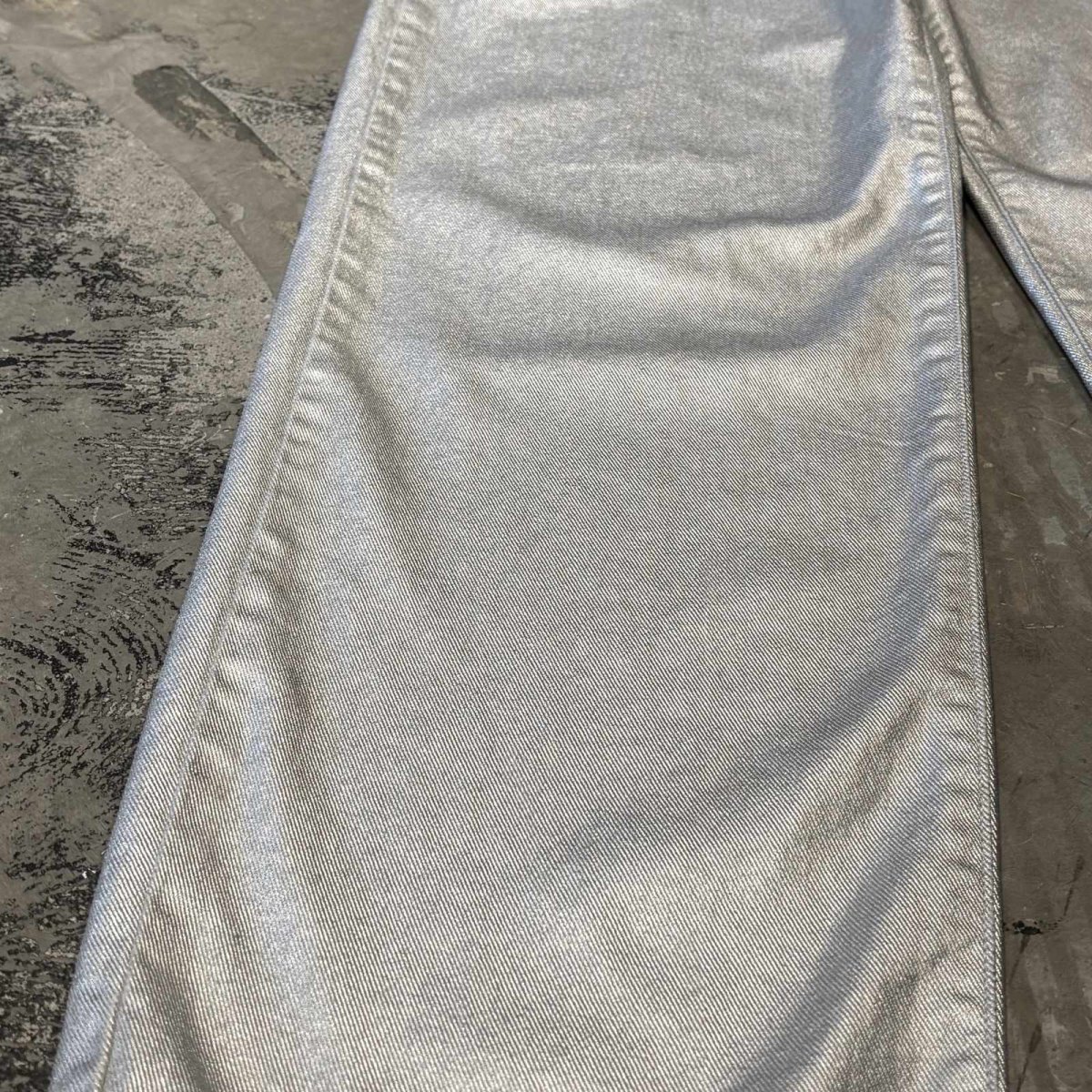 画像7: LUSTER SILVER COLOR WIDE SILHOUETTE PANTS / W33 (7)