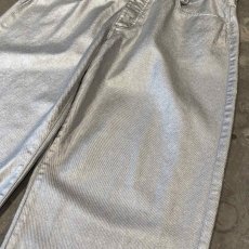 画像4: LUSTER SILVER COLOR WIDE SILHOUETTE PANTS / W33 (4)