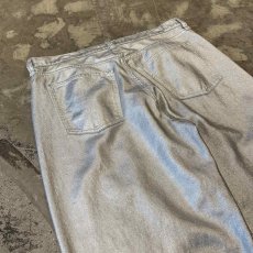 画像9: LUSTER SILVER COLOR WIDE SILHOUETTE PANTS / W33 (9)
