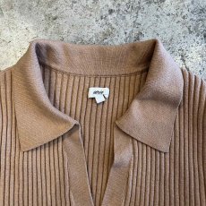 画像8: CAMEL COLOR RIB SHORT DESIGN KNIT CARDIGAN / Ladies XS~S(S) (8)