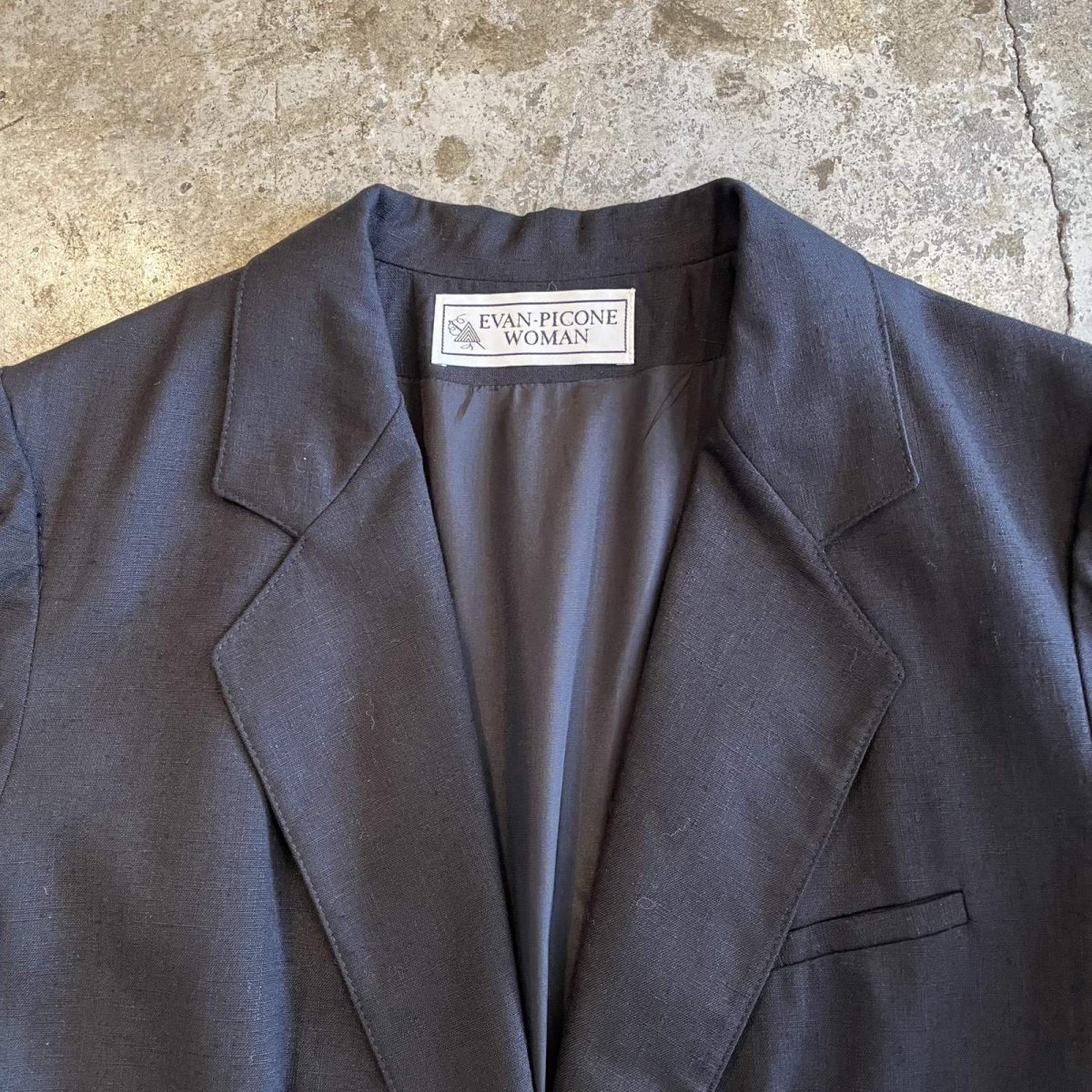 画像10: 3 POCKET DESIGN BLACK COLOR TAILORED JACKET / Ladies L(16W) / MADE IN USA (10)