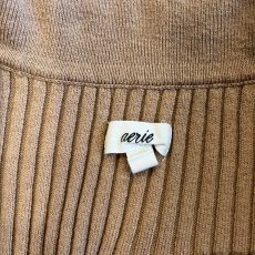 画像10: CAMEL COLOR RIB SHORT DESIGN KNIT CARDIGAN / Ladies XS~S(S) (10)
