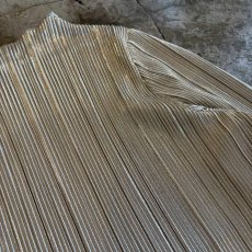 画像9: METALLIC SILVER COLOR DESIGN PLEATS L/S TOPS / Ladies XL(L) (9)