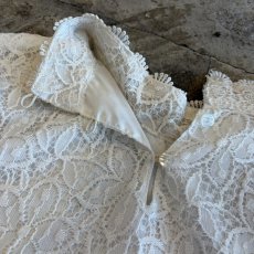 画像10: FLORAL LACE PLEATS SLEEVE DESIGN BLOUSE / Ladies M~L (10)