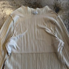 画像10: METALLIC SILVER COLOR DESIGN PLEATS L/S TOPS / Ladies XL(L) (10)