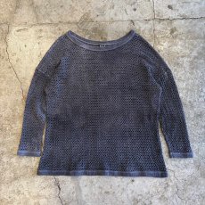 画像1: DARK GRAY COLOR MESH DESIGN L/S TOPS / Ladies L / MADE IN USA (1)