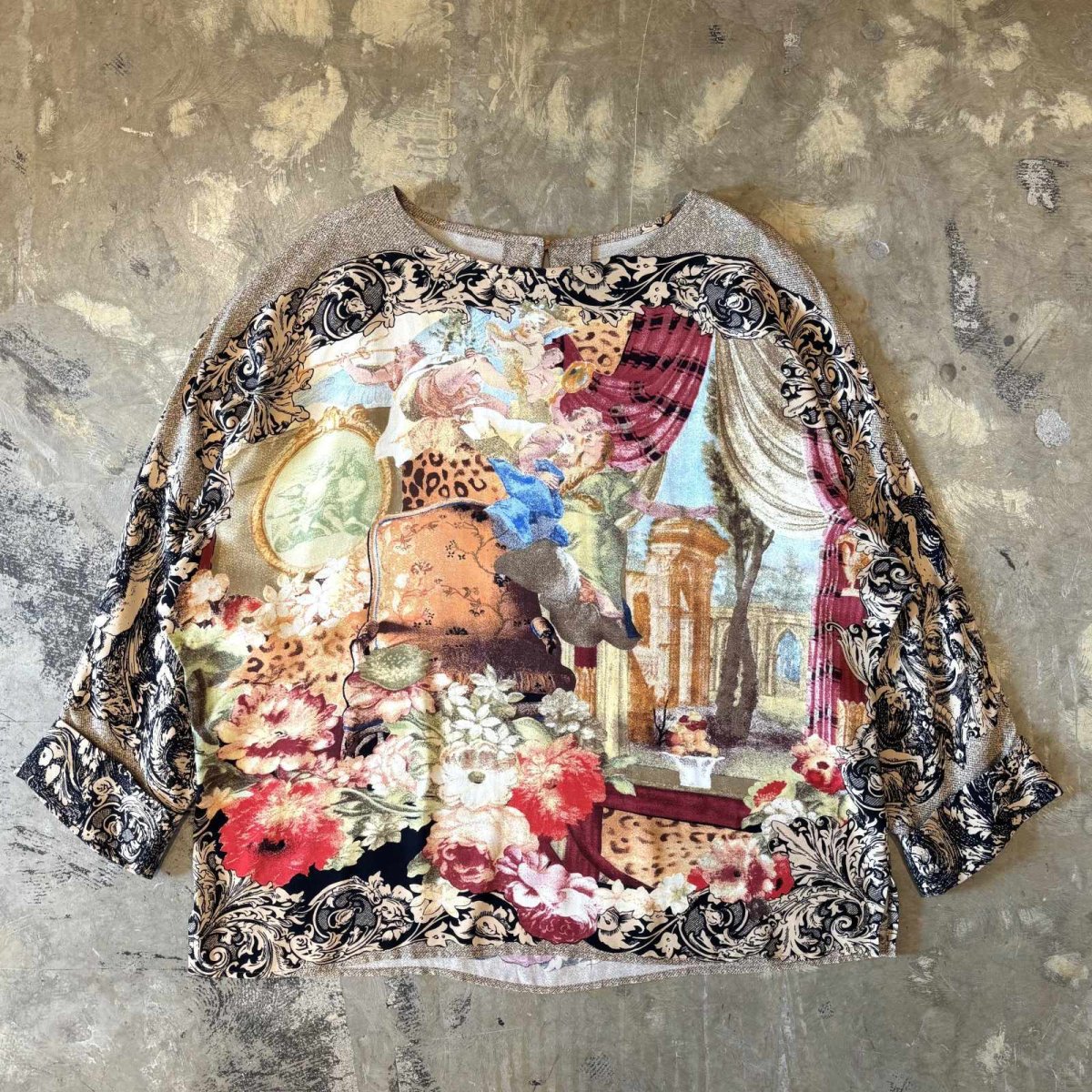 画像1: ALL OVER ARTISTIC GRAPHIC PATTERN L/S TOPS / Mens L / MADE IN USA (1)