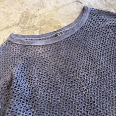 画像3: DARK GRAY COLOR MESH DESIGN L/S TOPS / Ladies L / MADE IN USA (3)