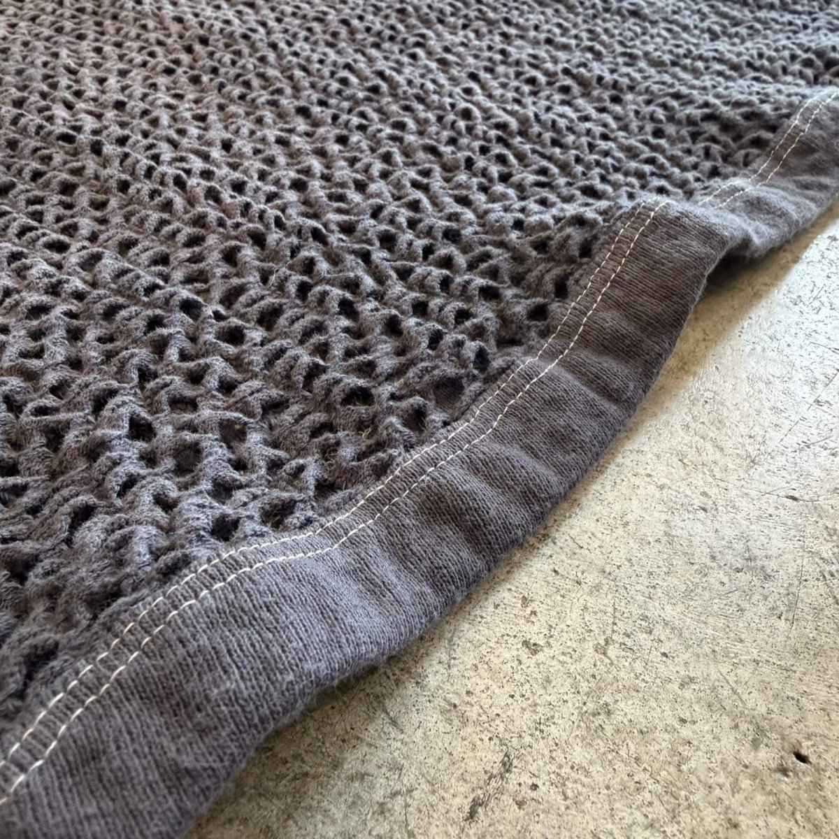 画像9: DARK GRAY COLOR MESH DESIGN L/S TOPS / Ladies L / MADE IN USA (9)