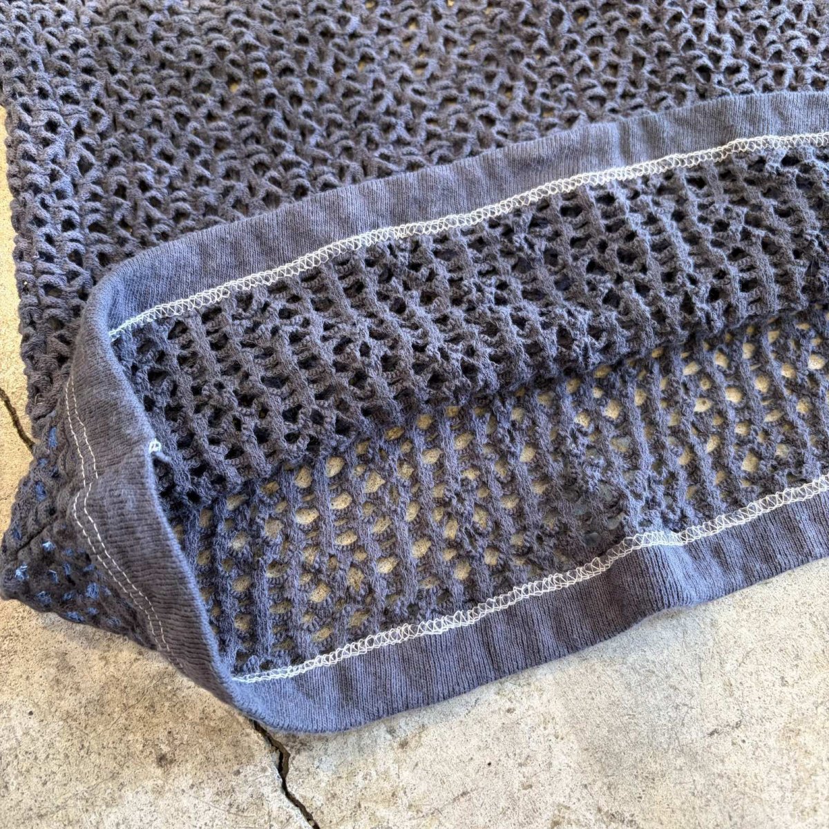 画像6: DARK GRAY COLOR MESH DESIGN L/S TOPS / Ladies L / MADE IN USA (6)