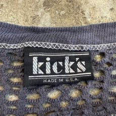 画像10: DARK GRAY COLOR MESH DESIGN L/S TOPS / Ladies L / MADE IN USA (10)