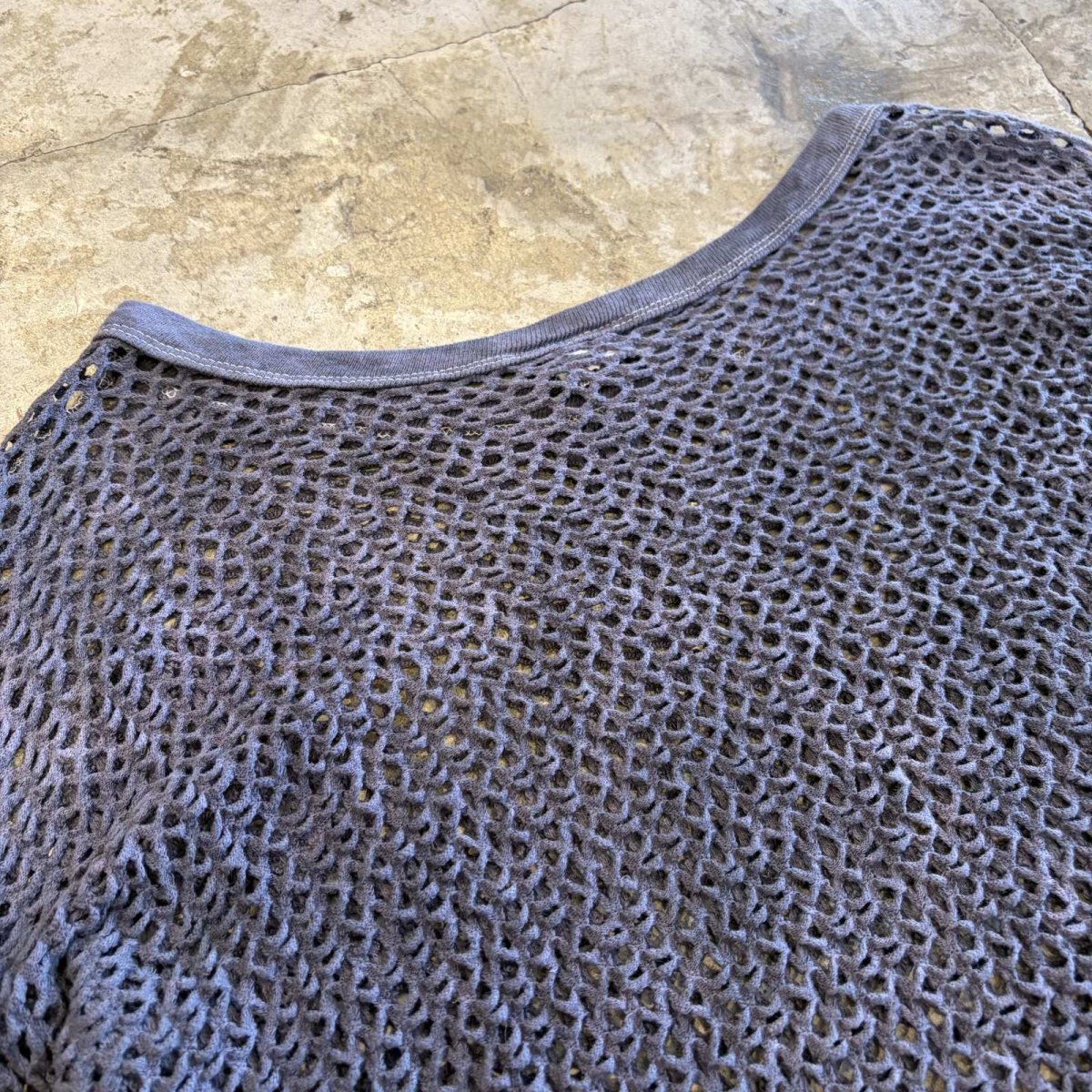 画像8: DARK GRAY COLOR MESH DESIGN L/S TOPS / Ladies L / MADE IN USA (8)