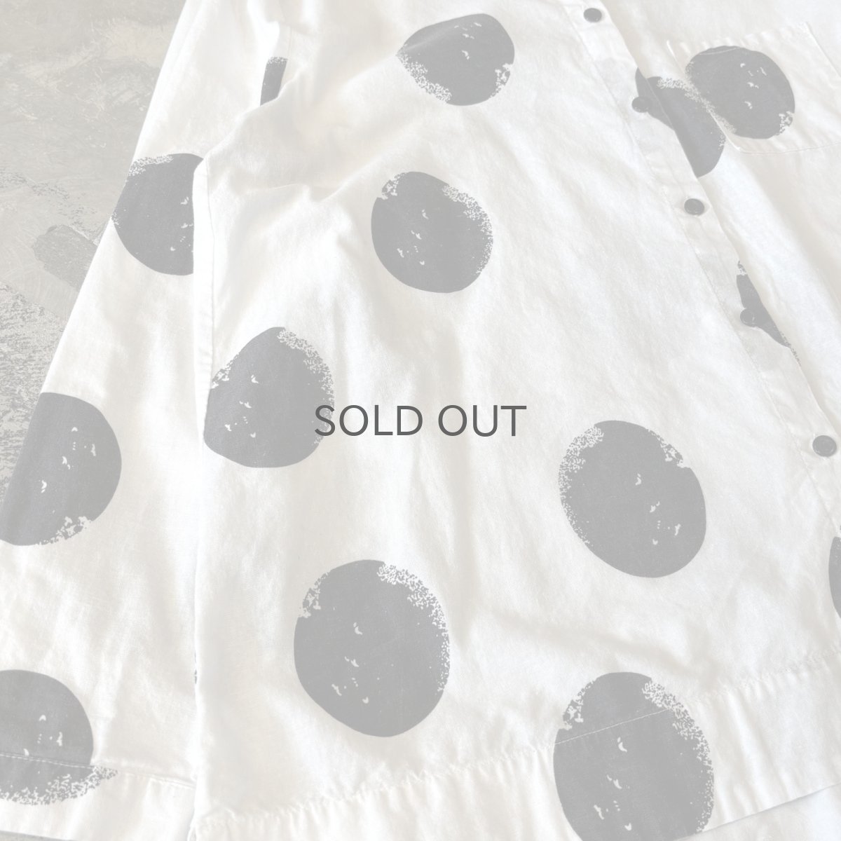 画像5: BICOLOR DOT PATTERN COTTON L/S SHIRT / Mens XL (5)