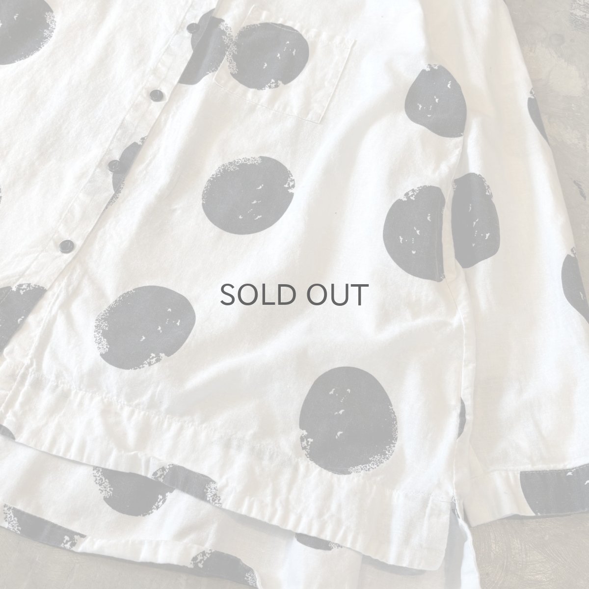 画像6: BICOLOR DOT PATTERN COTTON L/S SHIRT / Mens XL (6)