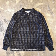 画像1: ALL OVER PATTERN HALF ZIP L/S TOPS / Mens L  (1)
