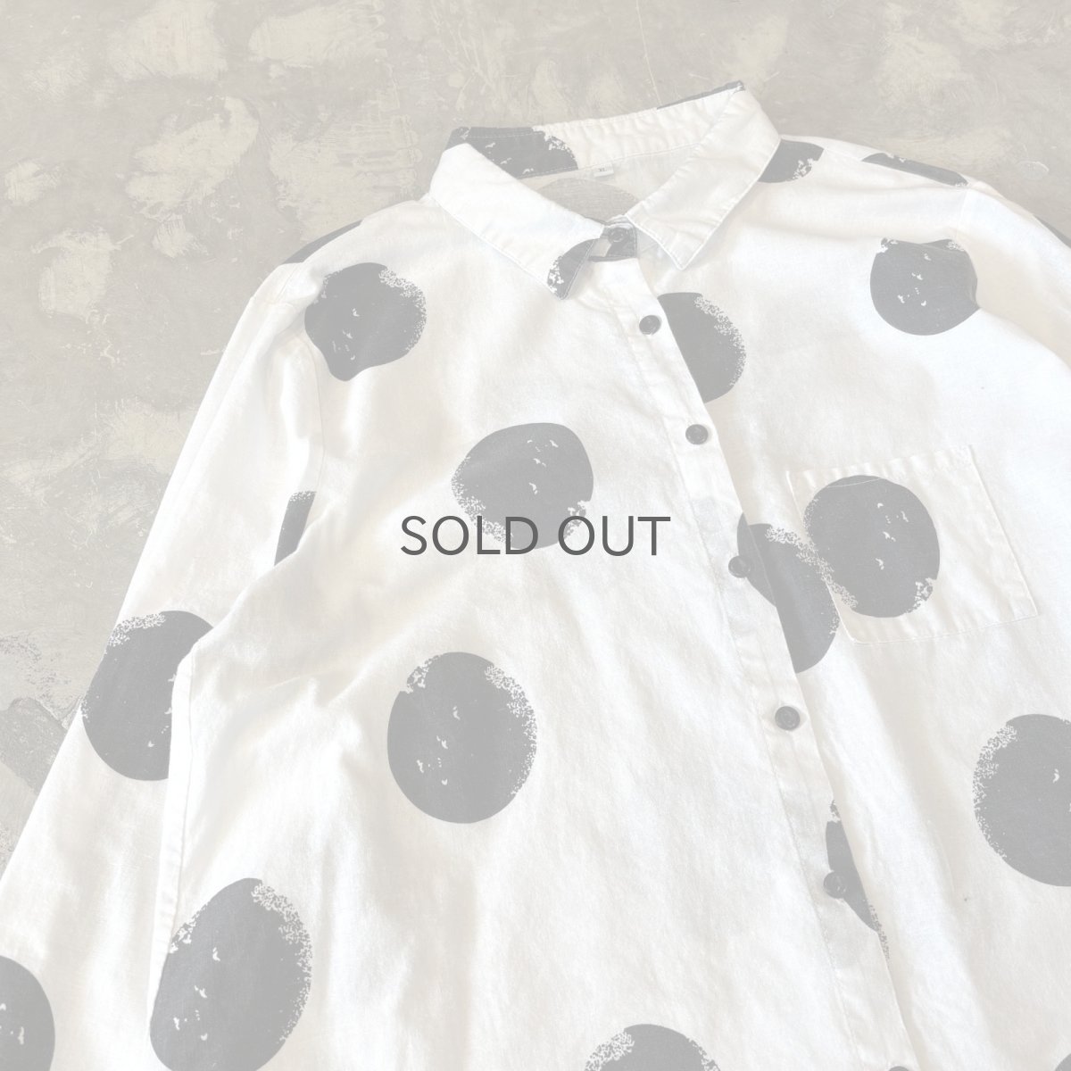 画像3: BICOLOR DOT PATTERN COTTON L/S SHIRT / Mens XL (3)