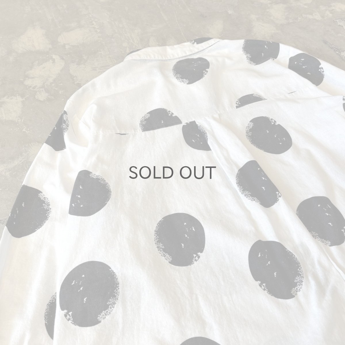 画像9: BICOLOR DOT PATTERN COTTON L/S SHIRT / Mens XL (9)