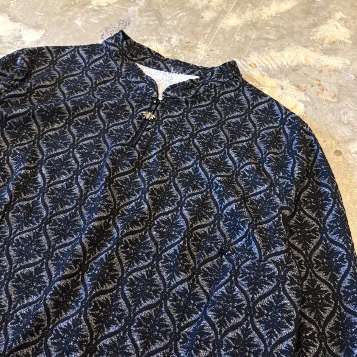 画像4: ALL OVER PATTERN HALF ZIP L/S TOPS / Mens L  (4)