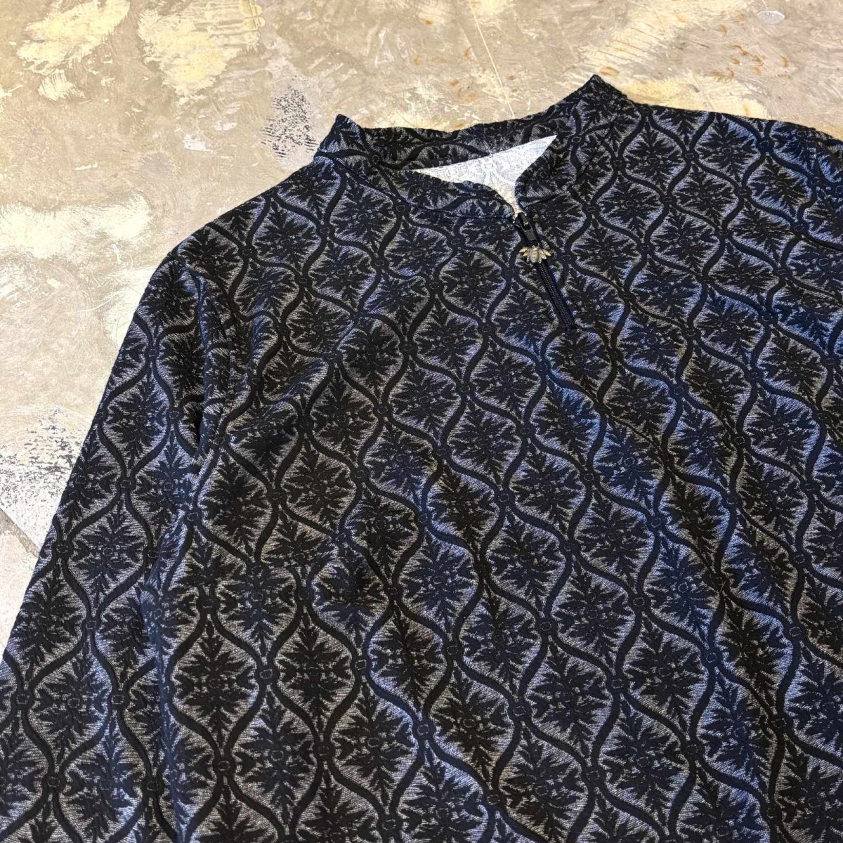 画像3: ALL OVER PATTERN HALF ZIP L/S TOPS / Mens L  (3)