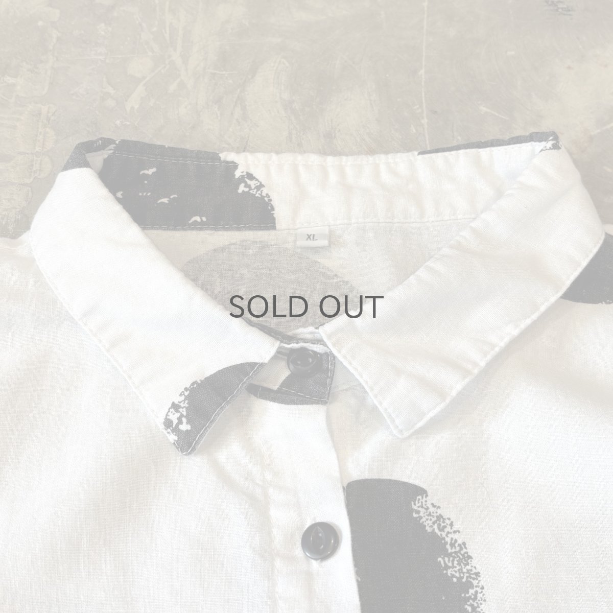 画像10: BICOLOR DOT PATTERN COTTON L/S SHIRT / Mens XL (10)