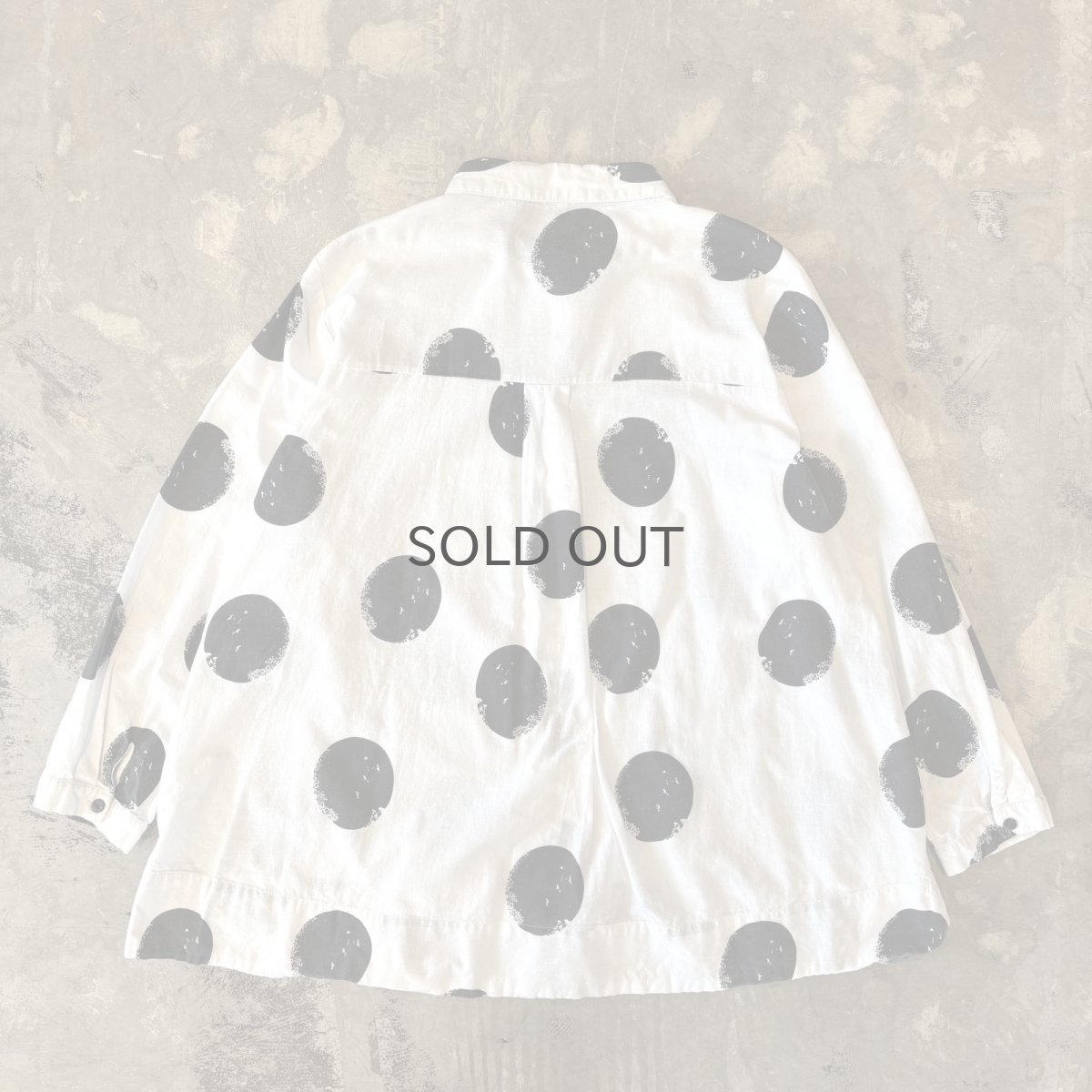 画像2: BICOLOR DOT PATTERN COTTON L/S SHIRT / Mens XL (2)