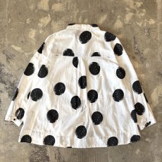画像2: BICOLOR DOT PATTERN COTTON L/S SHIRT / Mens XL (2)