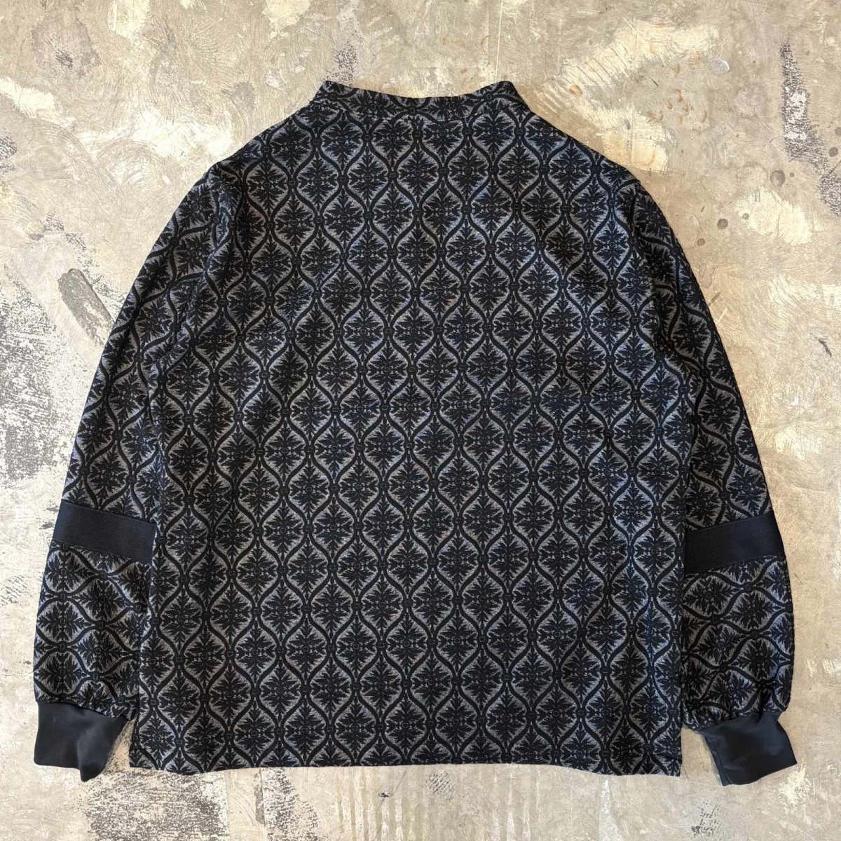 画像2: ALL OVER PATTERN HALF ZIP L/S TOPS / Mens L  (2)