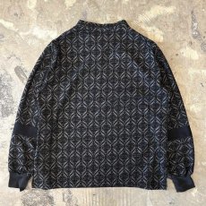 画像2: ALL OVER PATTERN HALF ZIP L/S TOPS / Mens L  (2)