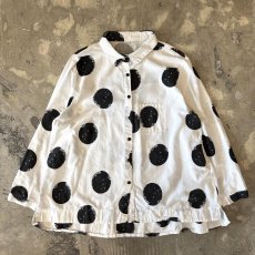 画像1: BICOLOR DOT PATTERN COTTON L/S SHIRT / Mens XL (1)