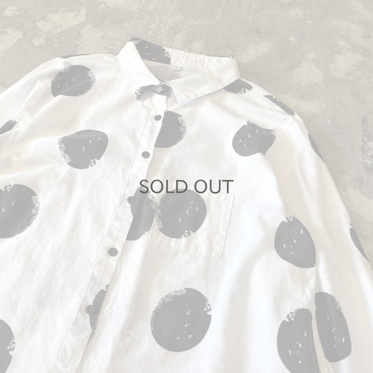 画像4: BICOLOR DOT PATTERN COTTON L/S SHIRT / Mens XL (4)