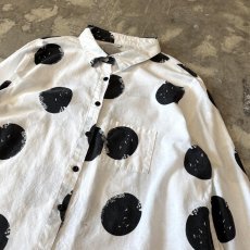 画像4: BICOLOR DOT PATTERN COTTON L/S SHIRT / Mens XL (4)
