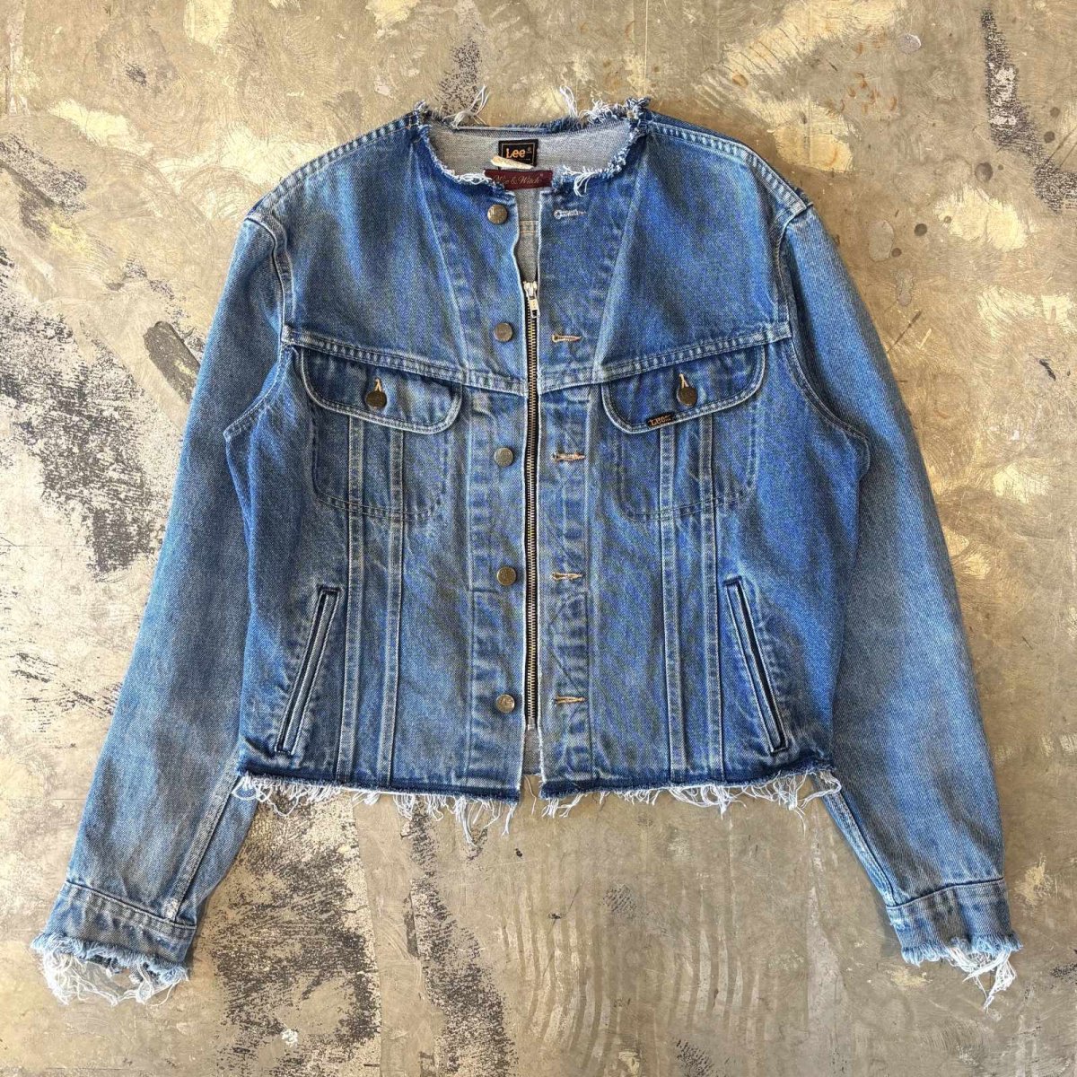 画像1: 【Wiz&Witch】"WANDERER" NO COLLAR ZIP UP DENIM JACKET / OS (1)