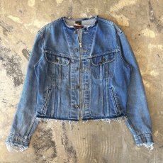 画像1: 【Wiz&Witch】"WANDERER" NO COLLAR ZIP UP DENIM JACKET / OS (1)