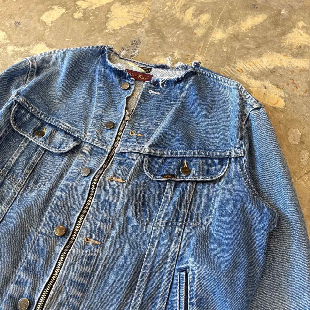 画像5: 【Wiz&Witch】"WANDERER" NO COLLAR ZIP UP DENIM JACKET / OS (5)