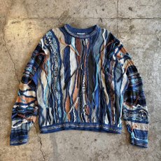 画像1: 【COOGI】MULTI 3D CREW NECK COTTON KNIT SWEATER / Ladies M(L) / MADE IN AUSTRALIA (1)