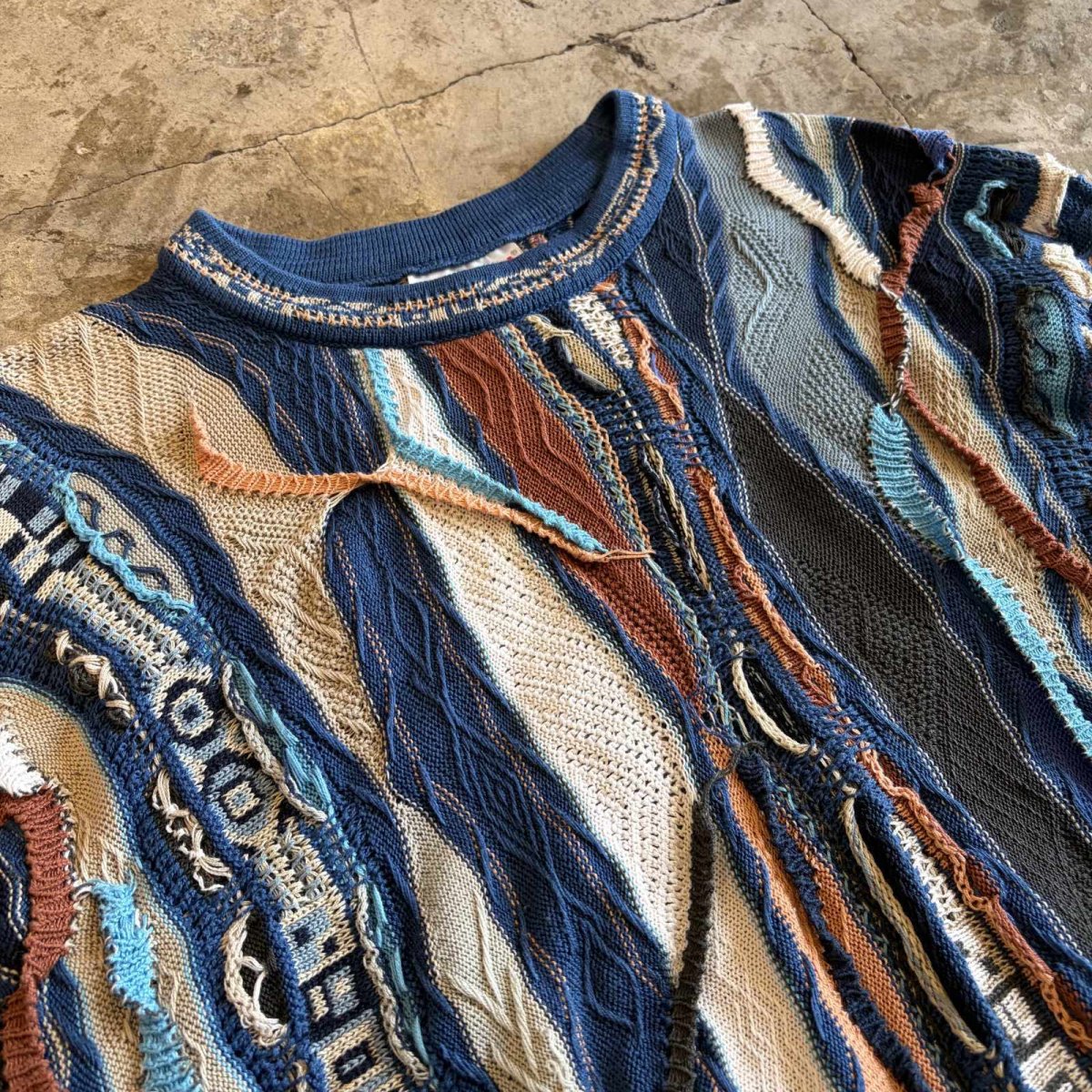 画像3: 【COOGI】MULTI 3D CREW NECK COTTON KNIT SWEATER / Ladies M(L) / MADE IN AUSTRALIA (3)