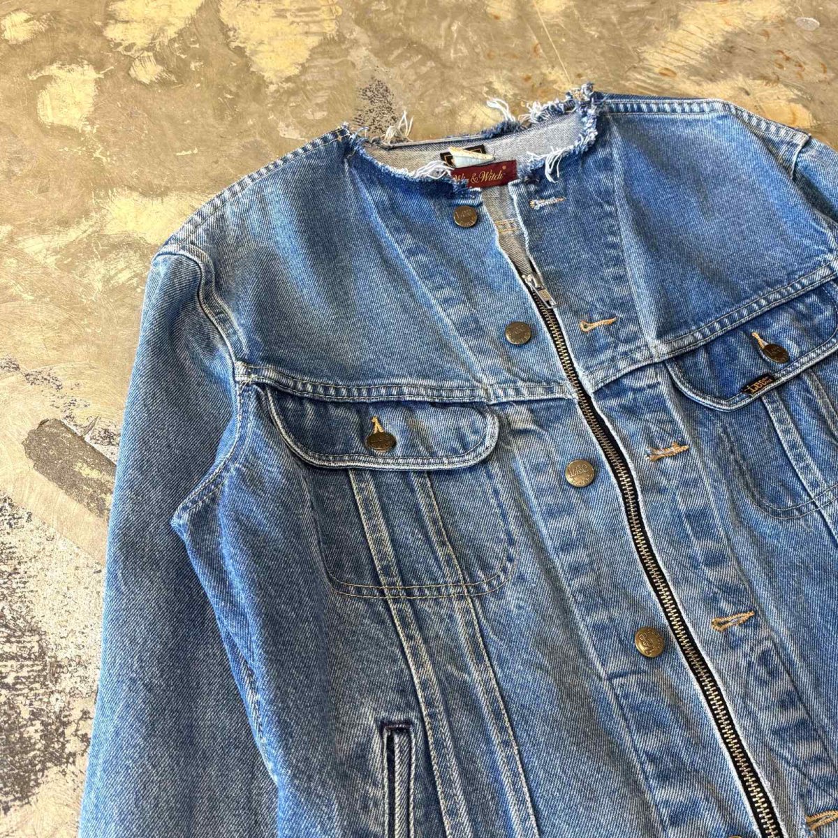 画像4: 【Wiz&Witch】"WANDERER" NO COLLAR ZIP UP DENIM JACKET / OS (4)