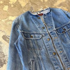 画像4: 【Wiz&Witch】"WANDERER" NO COLLAR ZIP UP DENIM JACKET / OS (4)
