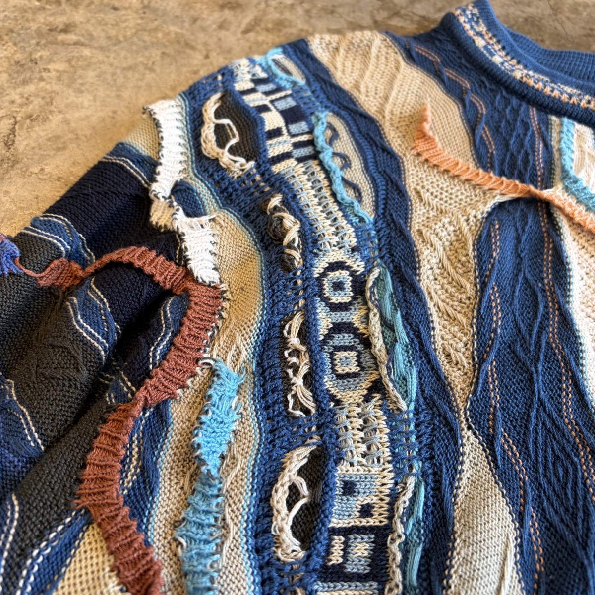 画像5: 【COOGI】MULTI 3D CREW NECK COTTON KNIT SWEATER / Ladies M(L) / MADE IN AUSTRALIA (5)