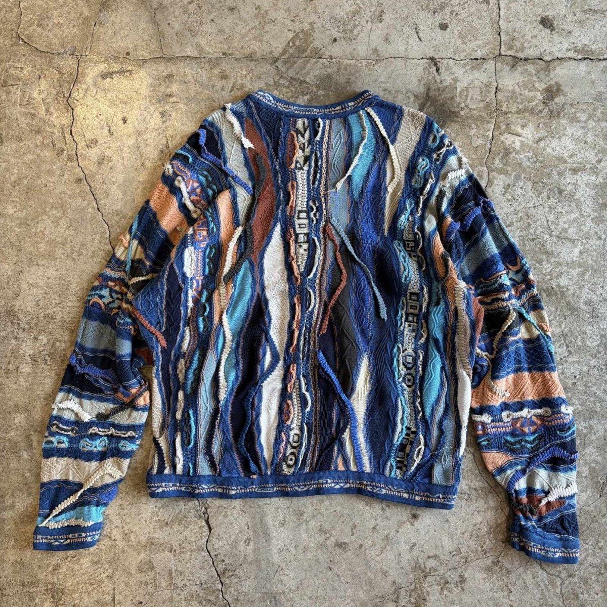 画像2: 【COOGI】MULTI 3D CREW NECK COTTON KNIT SWEATER / Ladies M(L) / MADE IN AUSTRALIA (2)