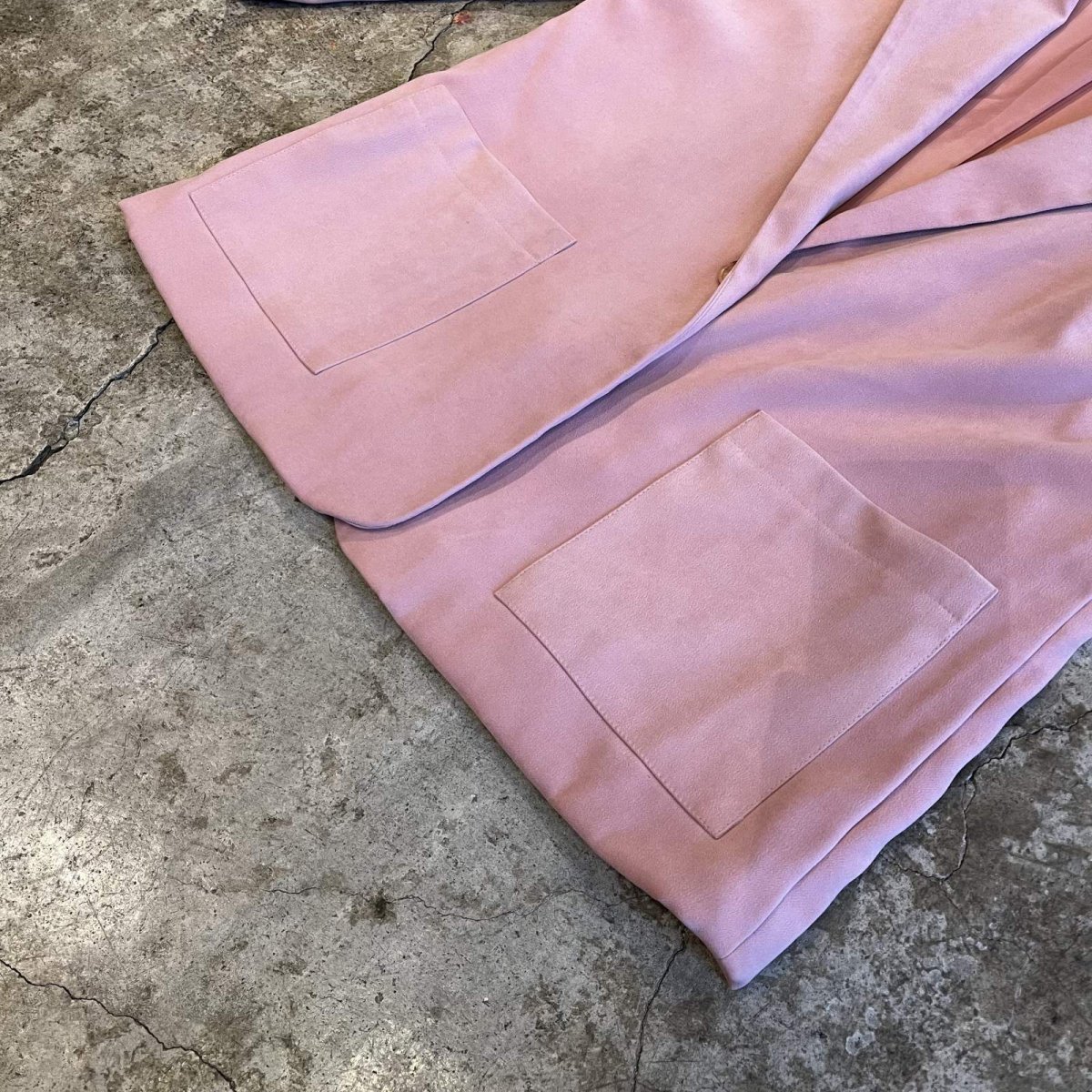 画像4: PINK COLOR DOUBLE POCKET DESIGN OVER TAILOR JACKET / Ladies L(16)  (4)