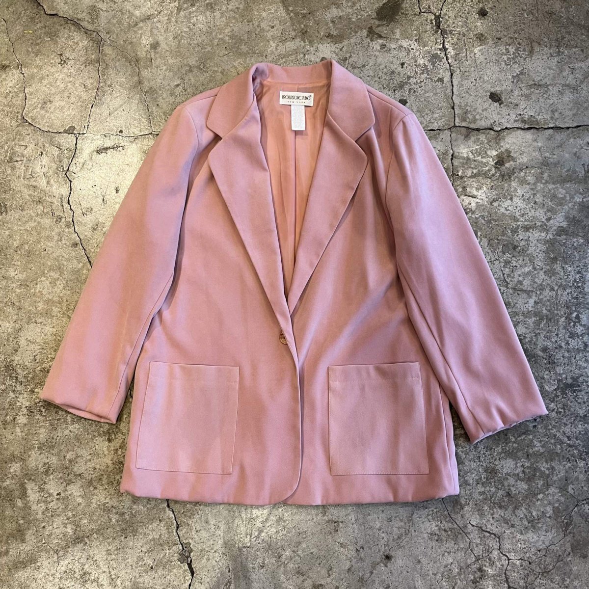 画像1: PINK COLOR DOUBLE POCKET DESIGN OVER TAILOR JACKET / Ladies L(16)  (1)